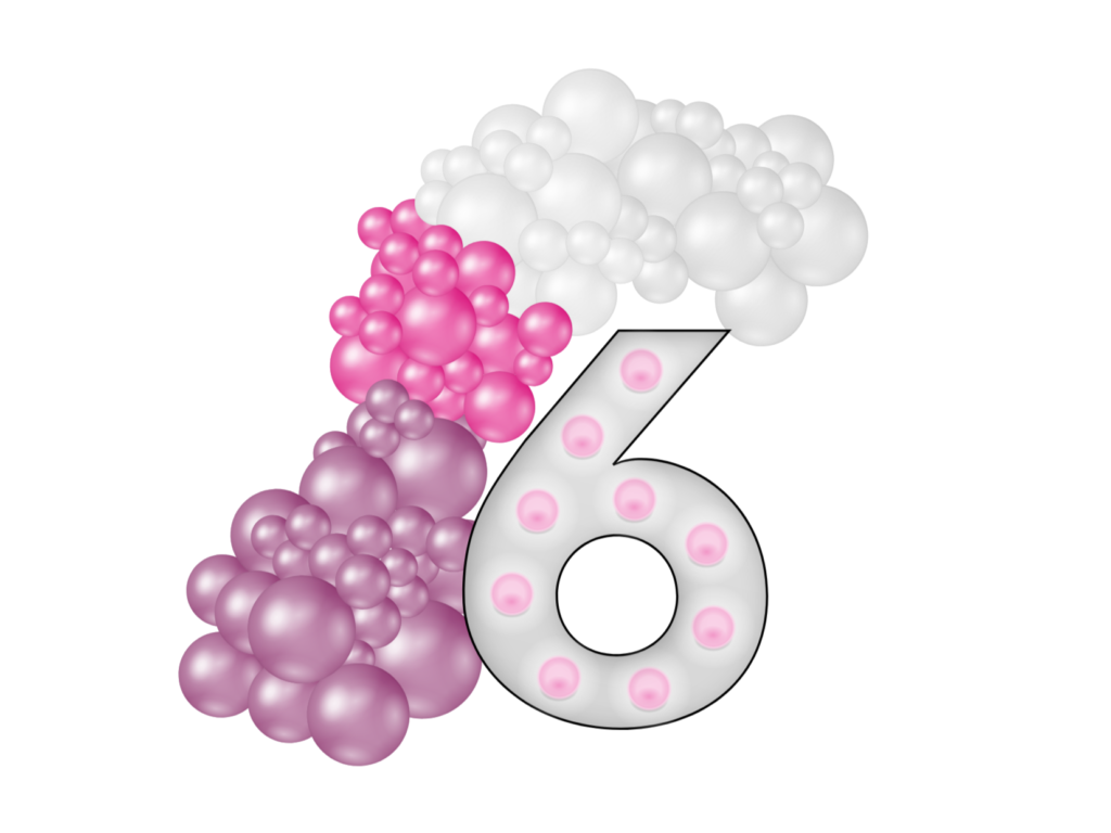 Marquee number with ballooons